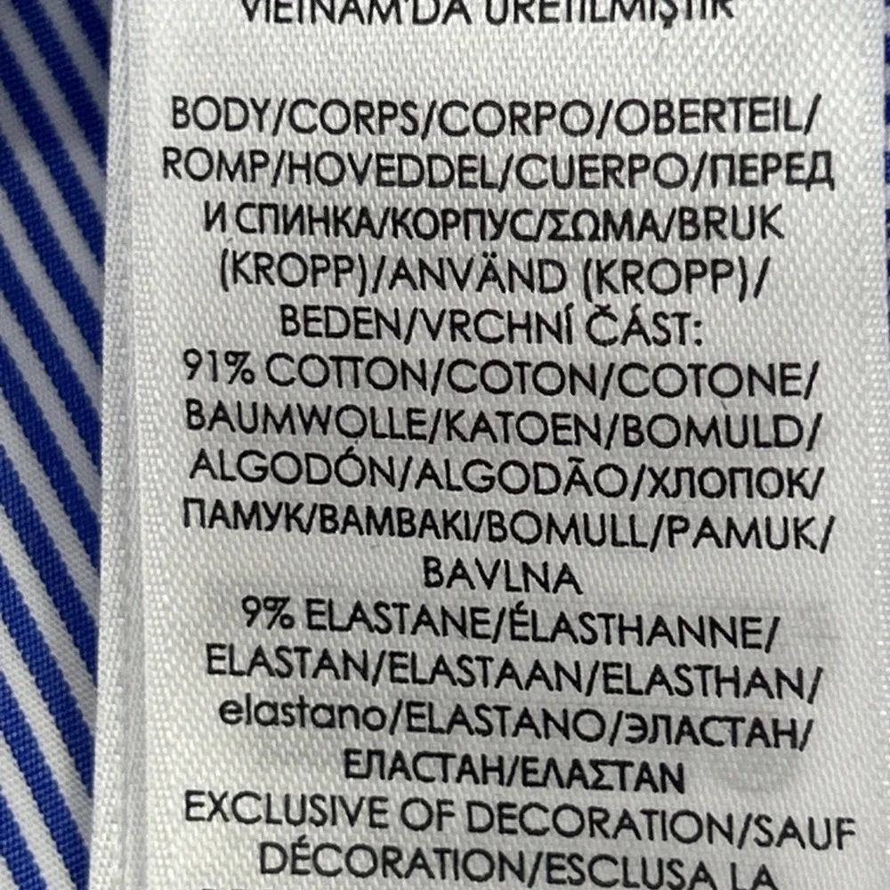 Ralph Lauren Shirt Men 5XB Blue White Stripes Long Sleeve Button Down Poplin NEW